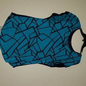 Abstract Teal Blouse